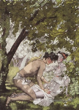 illustration au roman daphnis et chloé 2 Konstantin Somov Peinture à l'huile